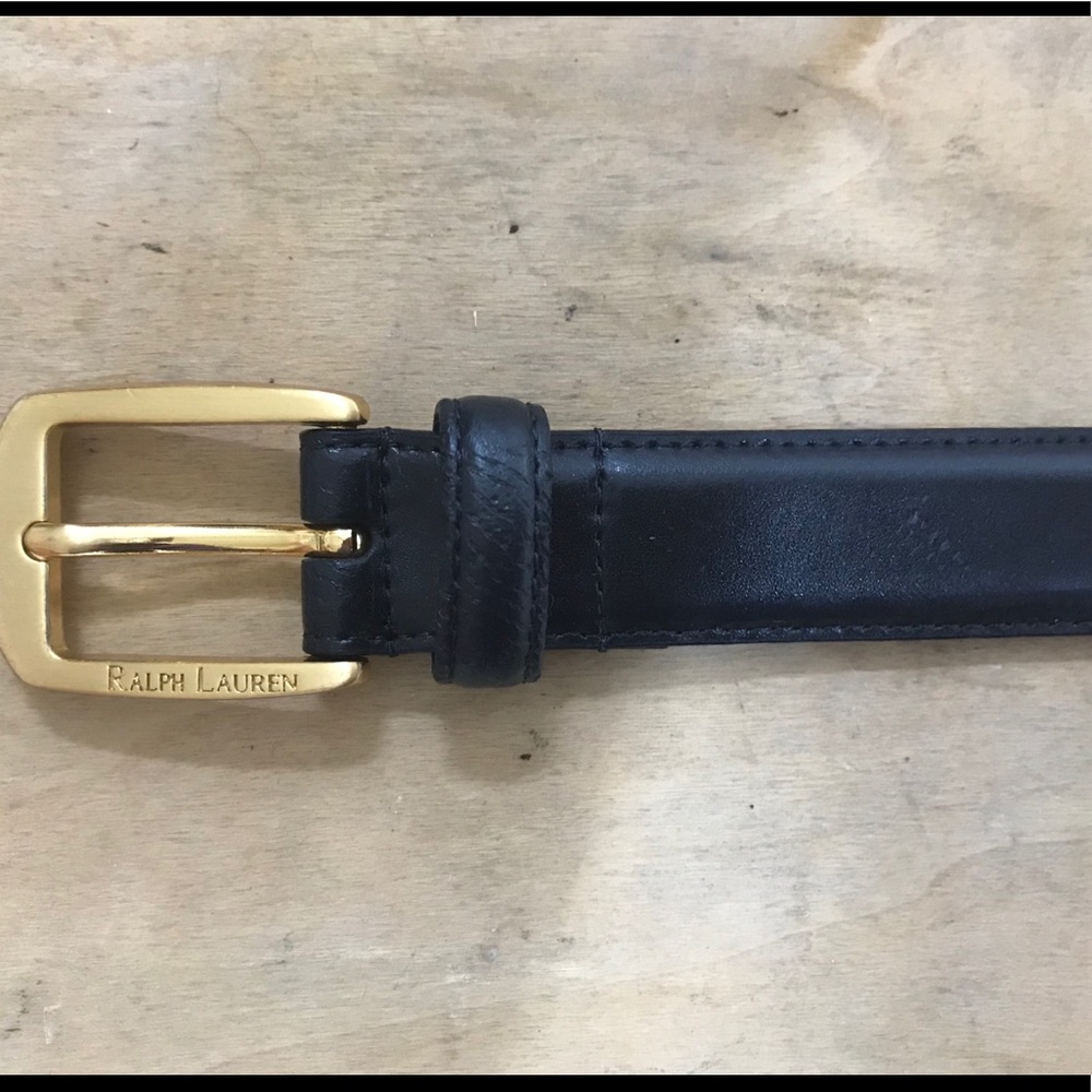 Navy Leather Ralph Lauren Belt (Small)